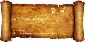 Wéber Albert névjegykártya